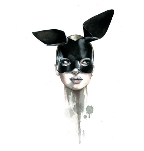 девушка в маске кролика для срисовки