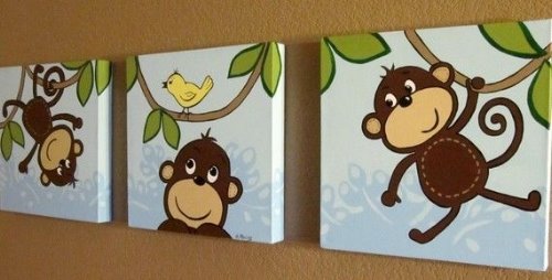 триптих из обезьянок