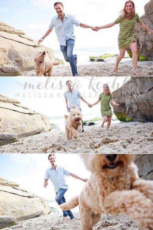 идеи фотосессии влюбленных на пляже с собакой