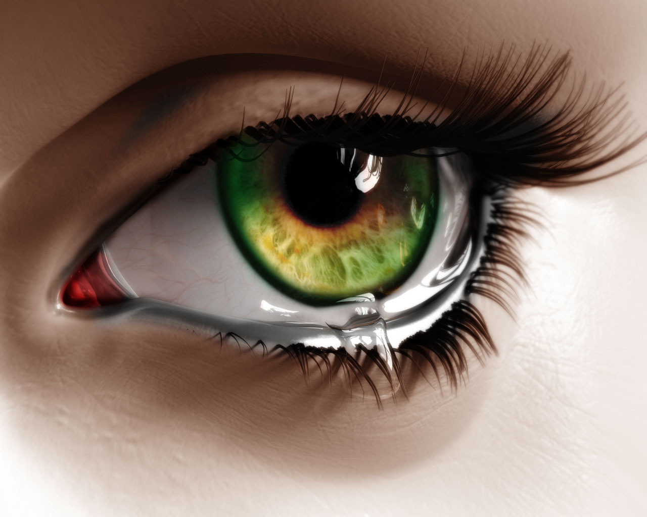 нарисованный зеленый глаз