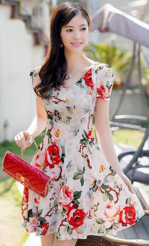 изысканное платье в цветочек беззаботное лето