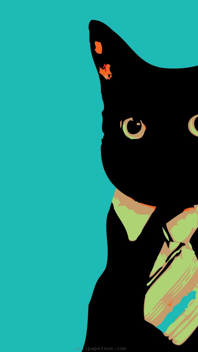 стильный черный кот в галстуке
