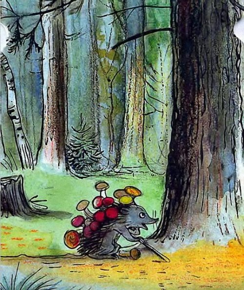 ежик в лесу картинка