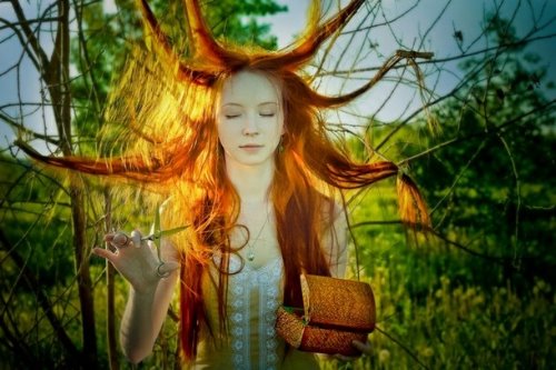 идея для фотосессии девушка солнце с рыжими волосами