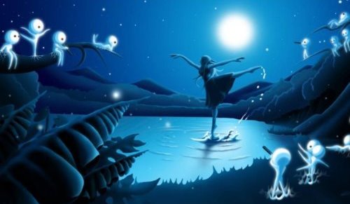балет в воде ночью