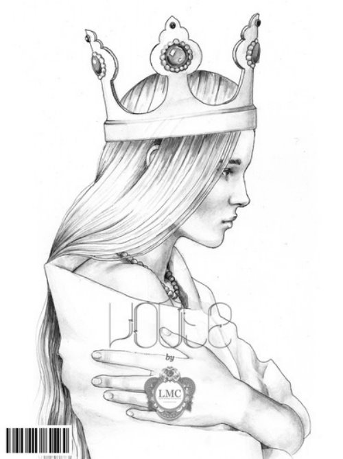 Девушка в короне видно краешек уха рисунок