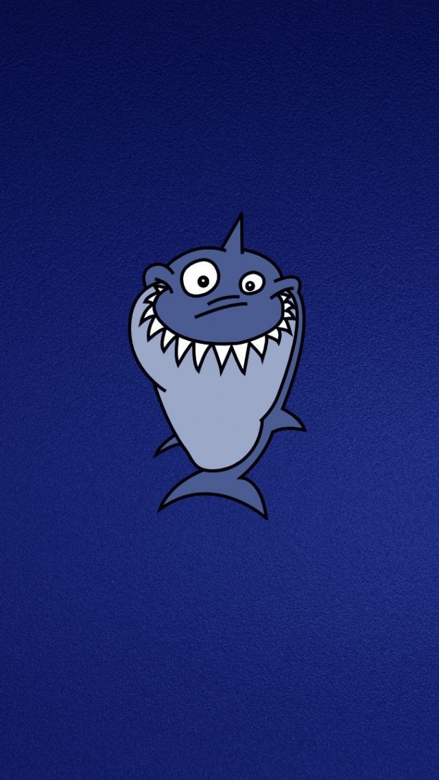 нарисованная акула улыбается всеми зубами обои на телефон